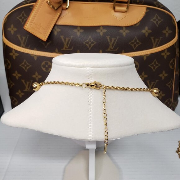 Louis Vuitton Lock & Key w/ Unbranded Golden Balls Stainless Steel Chain 100725 - Picture 4 of 8